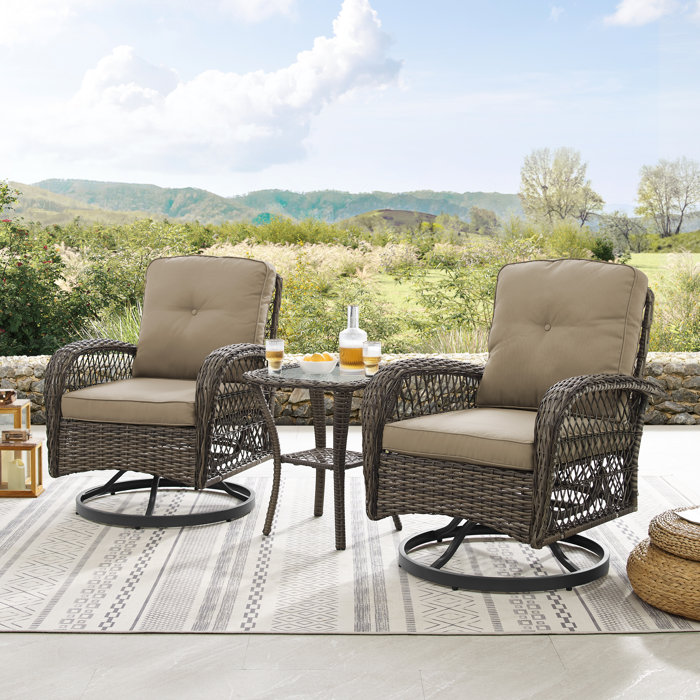 Sand & Stable Hanwell Wicker/Rattan 2 Person Seating Group with Cushions & Reviews Wayfair
